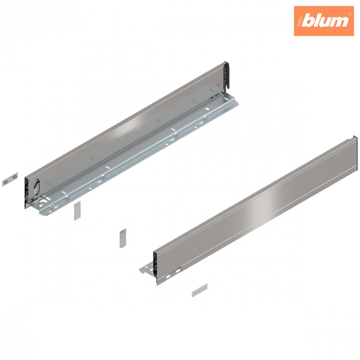 Laterală LEGRABOX, Înălţime M (90.5 mm), NL=650 mm, dreapta+stânga, pentru LEGRABOX pure, finisaj inox periat-lăcuit 770M6502I [1]