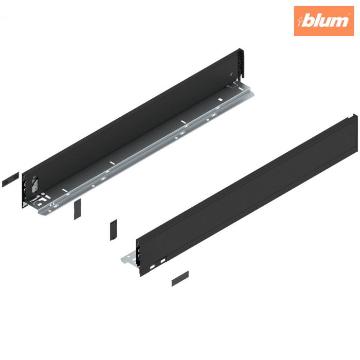 Laterală LEGRABOX, Înălţime M (90.5 mm), NL=650 mm, dreapta+stânga, pentru LEGRABOX pure, finisaj negru-carbon mat 770M6502S [1]