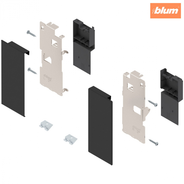 LEGRABOX Suporturi de front, înălţime K, pentru sertar interior, dreapta+stânga, pentru LEGRABOX pure, finisaj negru-carbon mat ZI7.0KS0 [1]