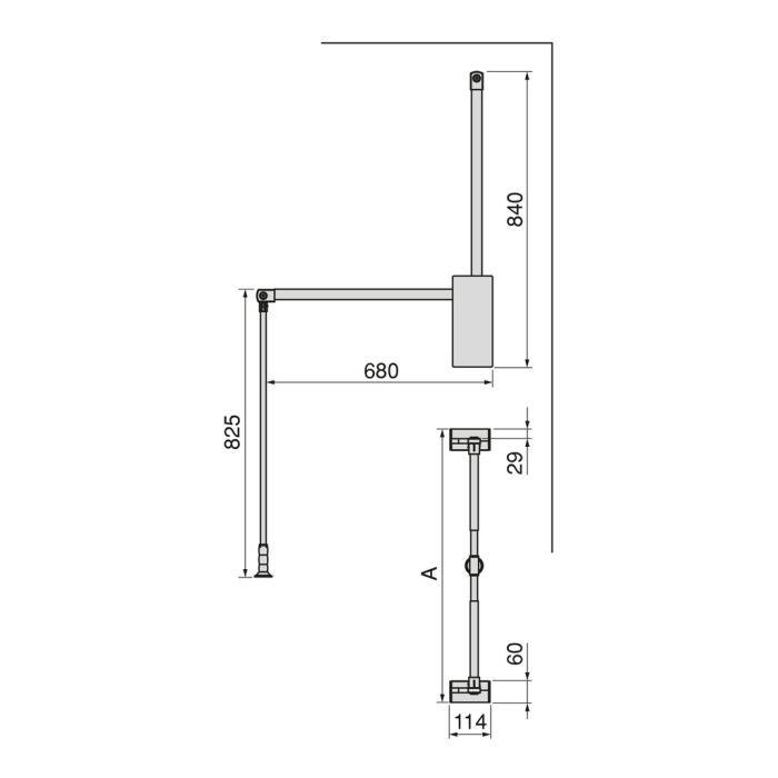 Lift pentru haine Sway, reglabil 450-600 mm, finisaj titan [11]