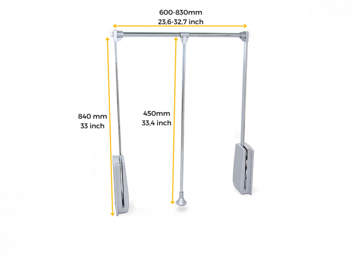 Lift rabatabil pentru umerase latime 600-830 mm, finisaj crom+gri [3]