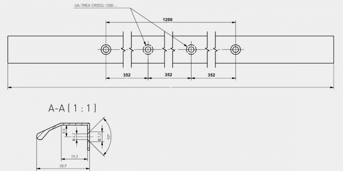 Maner metalic auriu periat UA-TREX-CROSS-1200-22 [7]