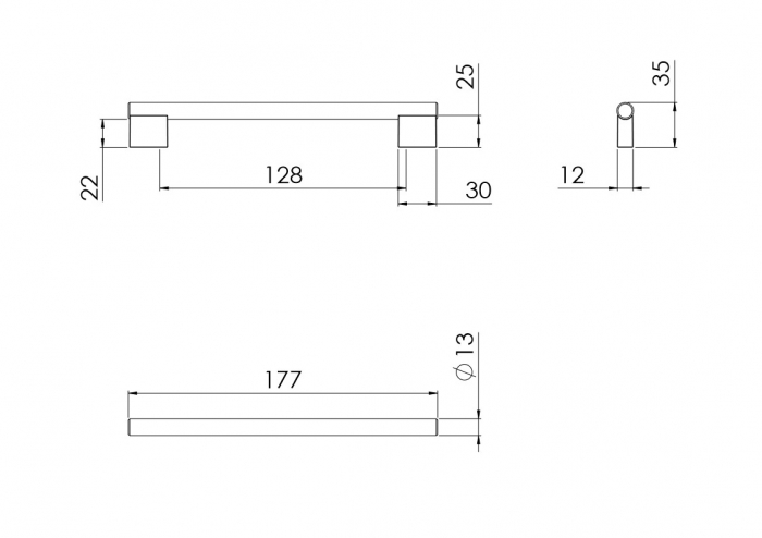 Maner metalic negru structurat 715.13c [2]