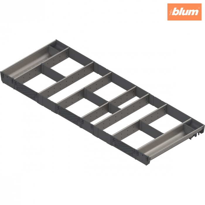 ORGA-LINE Set combinat (cu ocupare completă), pentru TANDEMBOX Sertar, NL=450 mm, KB=1200 mm, finisaj inox-periat/gri închis ZSI.12VUI4 [1]