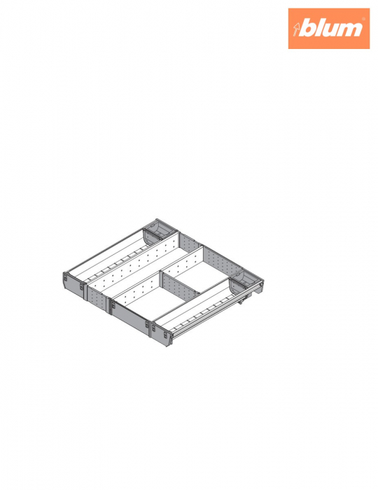 ORGA-LINE Set combinat (cu ocupare completă), pentru TANDEMBOX Sertar, NL=450 mm, KB=600 mm, finisaj inox-periat/gri închis ZSI.60VUI4 [2]