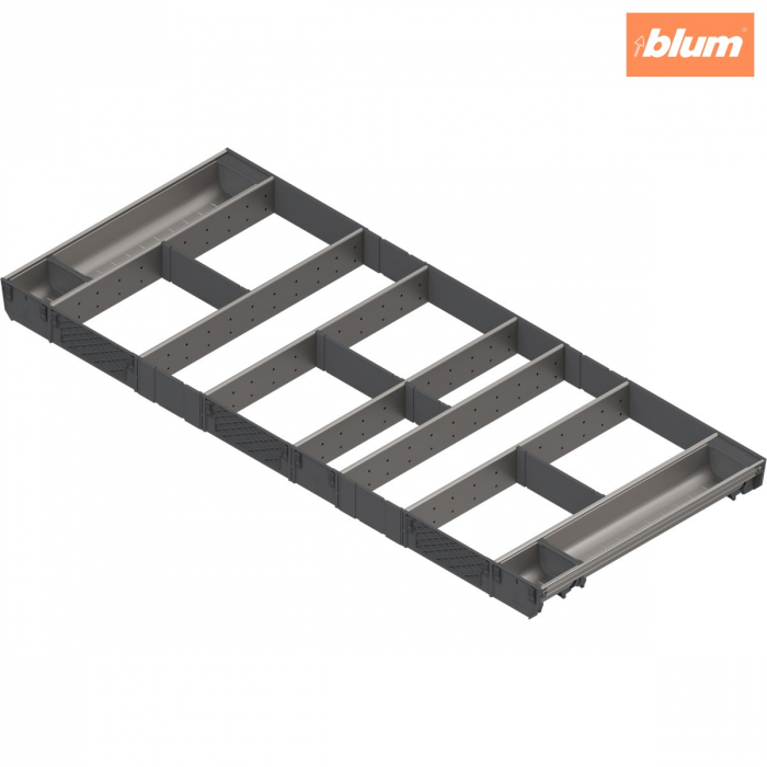 ORGA-LINE Set combinat (cu ocupare completă), pentru TANDEMBOX Sertar, NL=500 mm, KB=1200 mm, finisaj inox-periat/gri închis ZSI.12VUI6 [1]