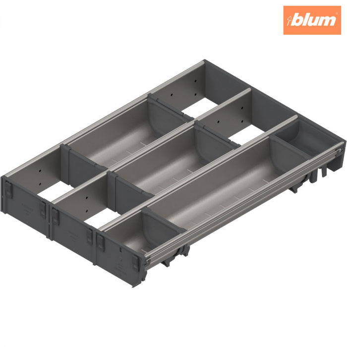 ORGA-LINE Set combinat (cu ocupare parţială), pentru TANDEMBOX Sertar, NL=450 mm, KB=450 mm, Lăţime=297 mm, finisaj inox-periat/gri închis ZSI.450MI3 [1]