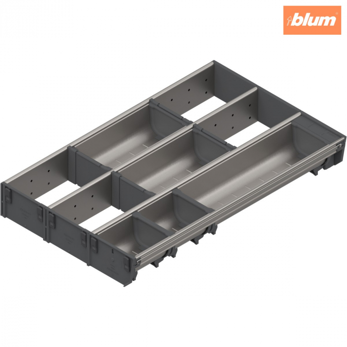 ORGA-LINE Set combinat (cu ocupare parţială), pentru TANDEMBOX Sertar, NL=500 mm, KB=450 mm, Lăţime=297 mm, finisaj inox-periat/gri închis ZSI.500MI3 [1]