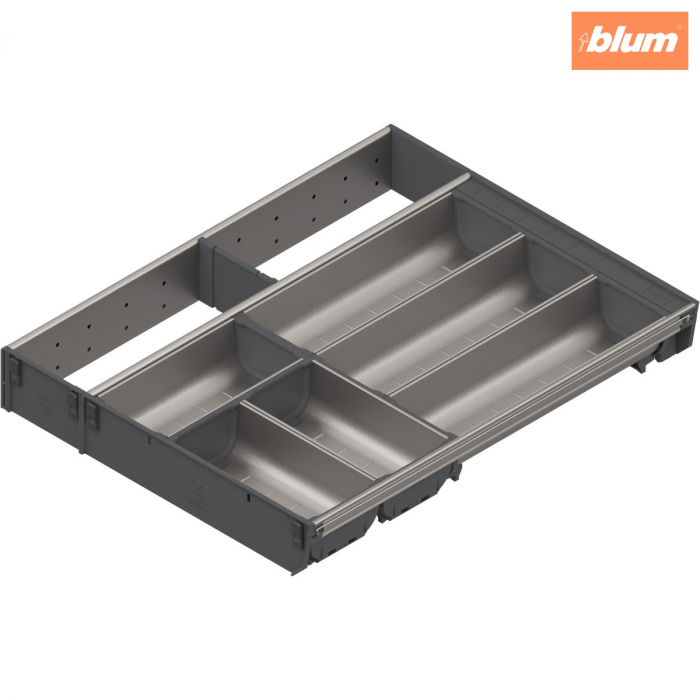 ORGA-LINE Set combinat (cu ocupare parţială), pentru TANDEMBOX Sertar, NL=500 mm, KB=500 mm, Lăţime=377 mm, finisaj inox-periat/gri închis ZSI.500KI4 [1]