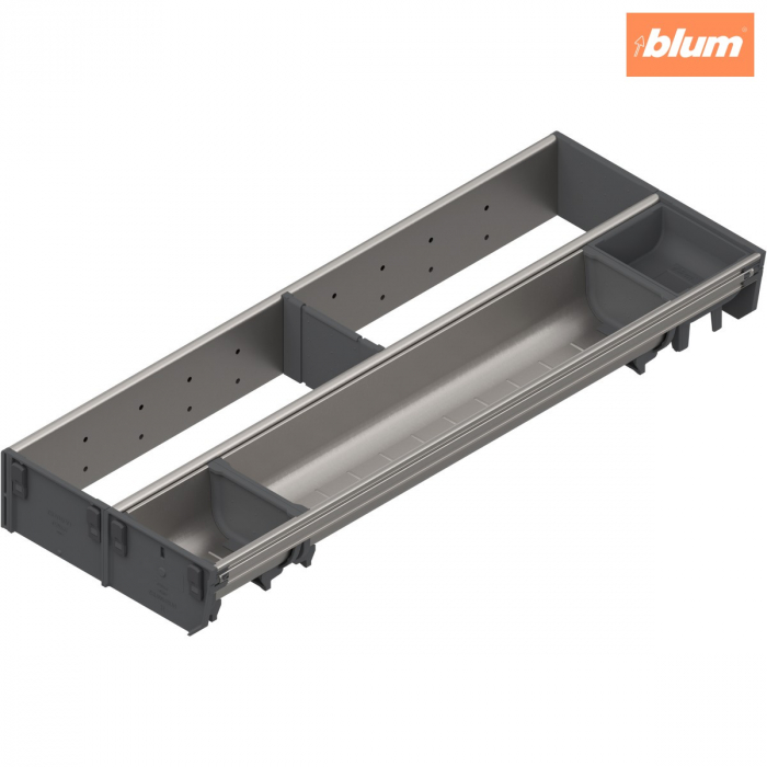 ORGA-LINE Set combinat (cu ocupare parţială), pentru TANDEMBOX Sertar, NL=550 mm, KB=350 mm, Lăţime=200 mm, finisaj inox-periat/gri închis ZSI.550KI2NORGA-BF [1]