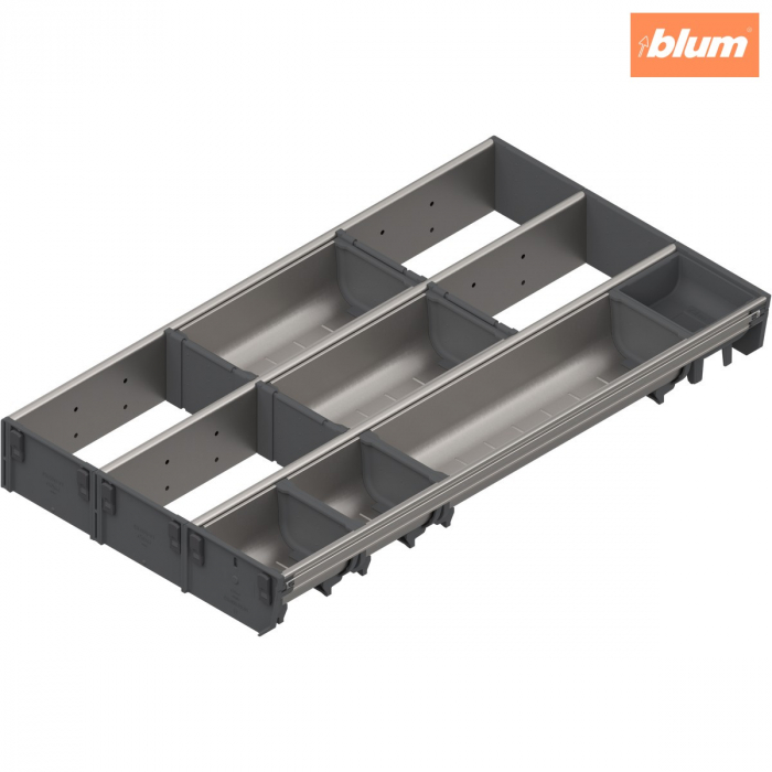 ORGA-LINE Set combinat (cu ocupare parţială), pentru TANDEMBOX Sertar, NL=550 mm, KB=450 mm, Lăţime=297 mm, finisaj inox-periat/gri închis ZSI.550MI3 [1]