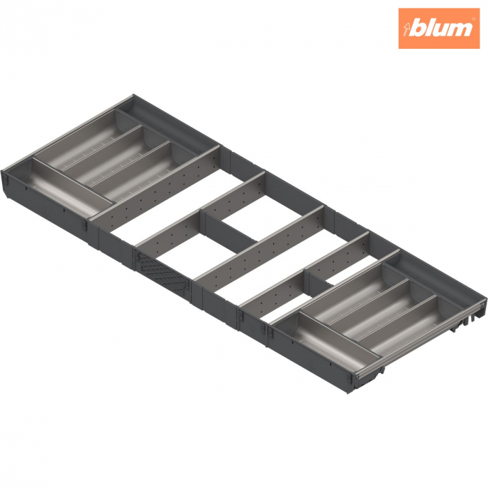 ORGA-LINE Set de casete (cu ocupare completă), pentru TANDEMBOX Sertar, NL=450 mm, KB=1200 mm, finisaj inox-periat/gri închis ZSI.12VEI4 [1]