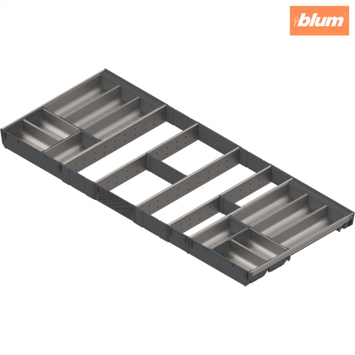 ORGA-LINE Set de casete (cu ocupare completă), pentru TANDEMBOX Sertar, NL=500 mm, KB=1200 mm, finisaj inox-periat/gri închis ZSI.12VEI6 [1]