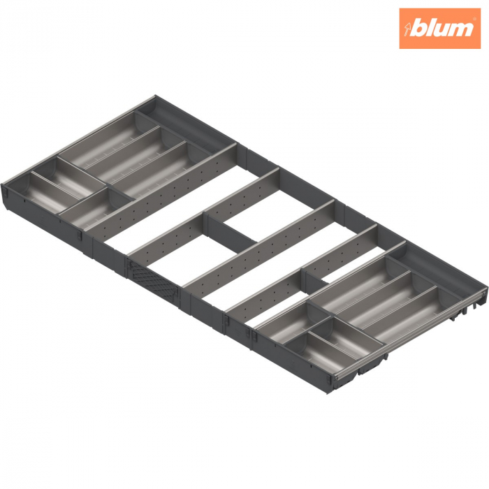 ORGA-LINE Set de casete (cu ocupare completă), pentru TANDEMBOX Sertar, NL=550 mm, KB=1200 mm, finisaj inox-periat/gri închis ZSI.12VEI7 [1]