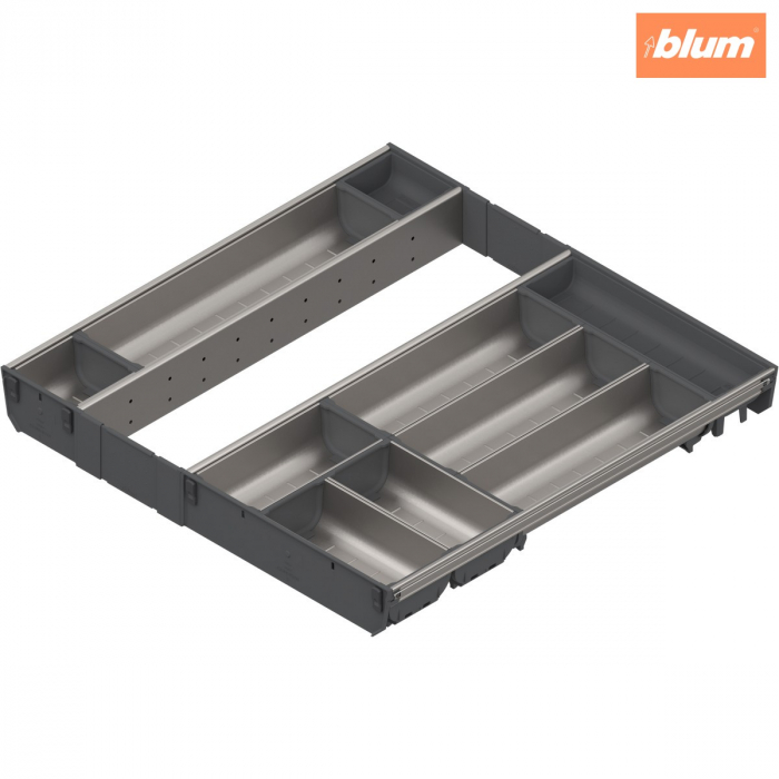 ORGA-LINE Set de casete (cu ocupare completă), pentru TANDEMBOX Sertar, NL=550 mm, KB=600 mm, finisaj inox-periat/gri închis ZSI.60VEI7 [1]