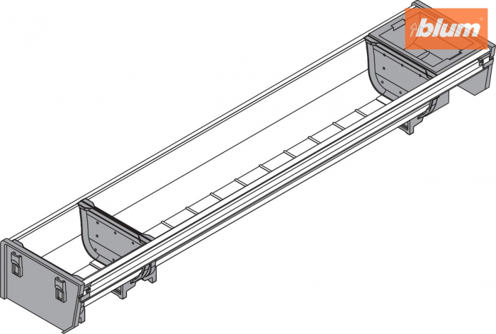 ORGA-LINE Set de casete (cu ocupare parţială), pentru TANDEMBOX Sertar, NL=550 mm, KB=275 mm, Lăţime=103 mm, finisaj inox-periat/gri închis ZSI.550BI1NORGA-BE [2]