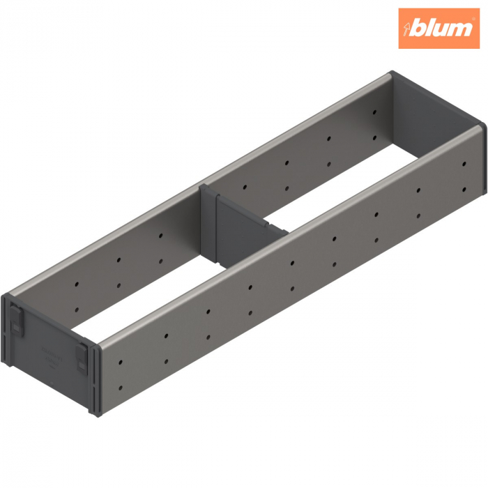 ORGA-LINE Set de compartimentare (cu ocupare parţială), pentru TANDEMBOX Sertar, NL=450 mm, KB=275 mm, Lăţime=105 mm, finisaj inox-periat/gri închis ZSI.450FI1 [1]