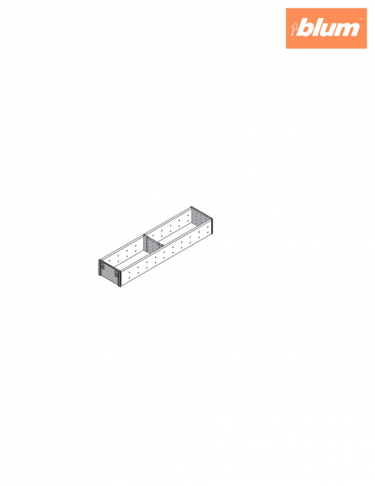ORGA-LINE Set de compartimentare (cu ocupare parţială), pentru TANDEMBOX Sertar, NL=450 mm, KB=275 mm, Lăţime=105 mm, finisaj inox-periat/gri închis ZSI.450FI1 [2]