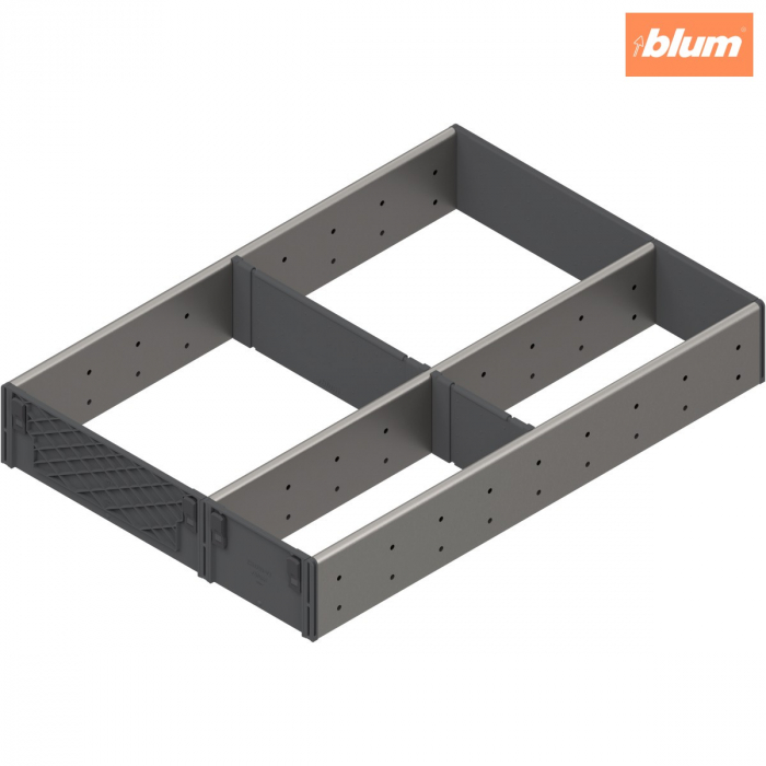 ORGA-LINE Set de compartimentare (cu ocupare parţială), pentru TANDEMBOX Sertar, NL=450 mm, KB=400 mm, Lăţime=291 mm, finisaj inox-periat/gri închis ZSI.450FI3 [1]