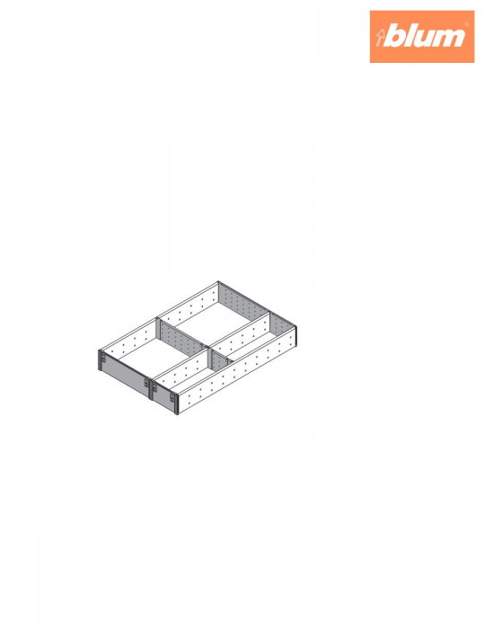 ORGA-LINE Set de compartimentare (cu ocupare parţială), pentru TANDEMBOX Sertar, NL=450 mm, KB=400 mm, Lăţime=291 mm, finisaj inox-periat/gri închis ZSI.450FI3 [2]