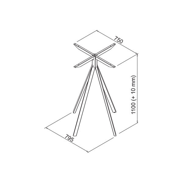 Picior masa bar central Teen, finisaj negru [4]