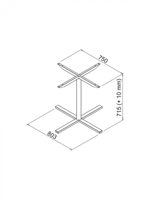 Picior masa central Dron, finisaj negru [6]