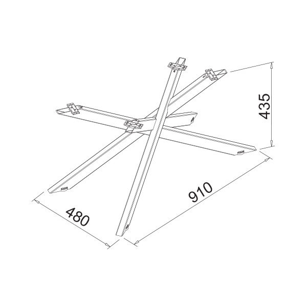 Picior masa central Star finisaj negru [4]