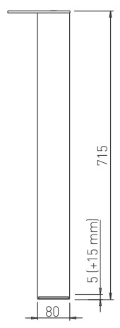 Picior masa patrat Romb 80 80x80x715 mm, finisaj aluminiu [3]