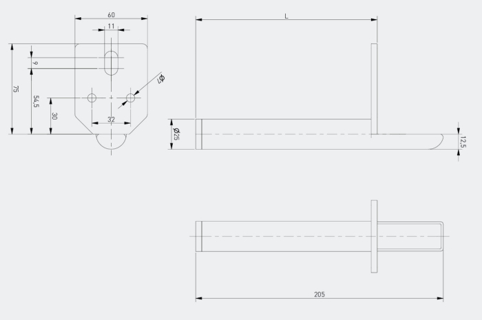 Picior masa RONDA, H150 mm, finisaj negru mat [5]