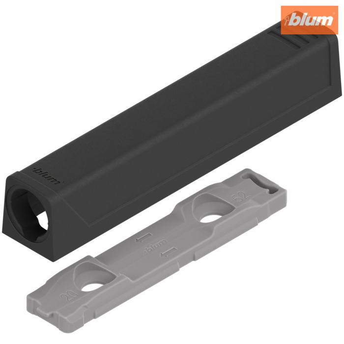 Plăcuţă de adaptare TIP-ON pentru uşi, Versiune lungă, dreaptă, Şuruburi, finisaj negru-carbon 956A1201 [1]