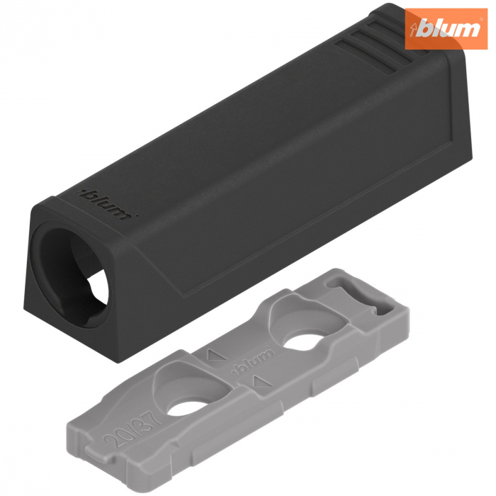 Plăcuţă de adaptare TIP-ON pentru uşi, Versiune scurtă, dreaptă, Şuruburi, finisaj negru-carbon 956.1201 [1]