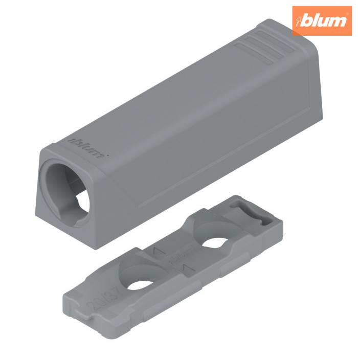 Plăcuţă de adaptare TIP-ON pentru uşi, Versiune scurtă, dreaptă, Şuruburi, finisaj R7036 gri platină 956.1201 [1]