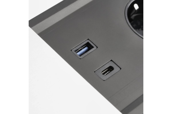 Priza PRESTINO incorporabila 2xSHUKO, USB A+C, HDMI, cablu RJ45, finisaj alb [4]