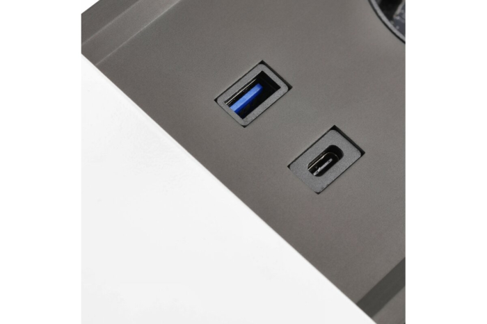 Priza PRESTINO incorporabila 2xSHUKO, USB A+C, HDMI, cablu RJ45, finisaj aluminiu [3]