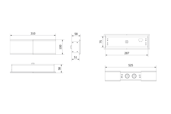 Priza PRESTINO incorporabila 2xSHUKO, USB A+C, HDMI, cablu RJ45, finisaj negru [8]