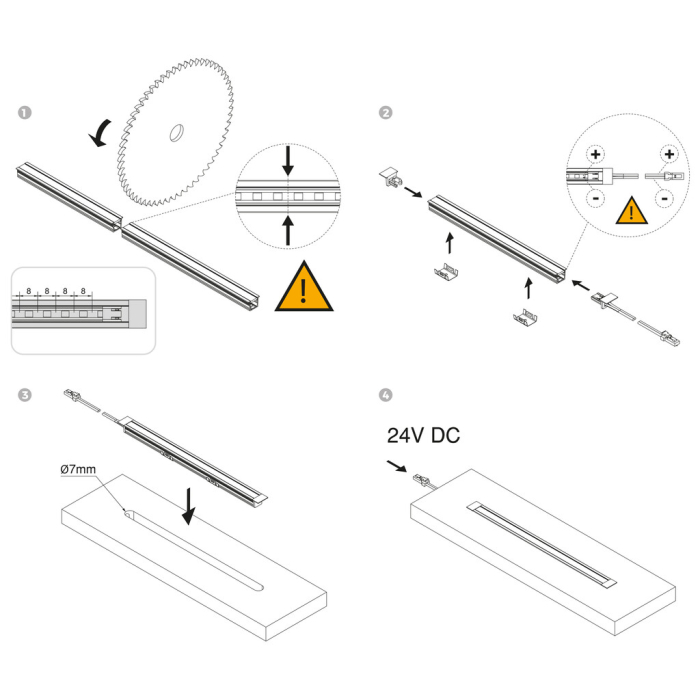 Profil LED incastrabil Pyxis, 24V, 2.9 m, 4000K [19]
