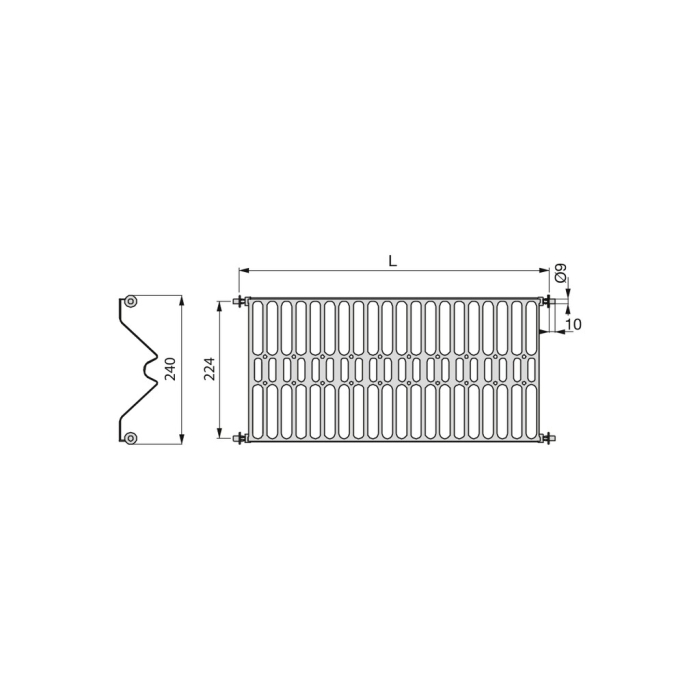 Scurgator vase pentru corpuri inalte, modul 700 mm, inox, 10 buc. [2]