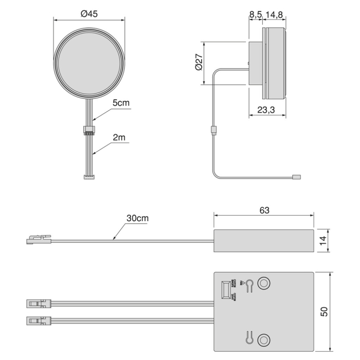 Senzor LED Smart Revosens cu display si functii multiple, 12V DC / 24V DC [14]
