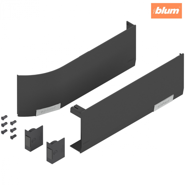 Set capace de acoperire AVENTOS HF/HS/HL top (incl. Comutator declanşare cu montare în cant, inclus), neted, dreapta+stânga, pentru SERVO-DRIVE, finisaj gri-închis/inox-g. 23.8000 [1]