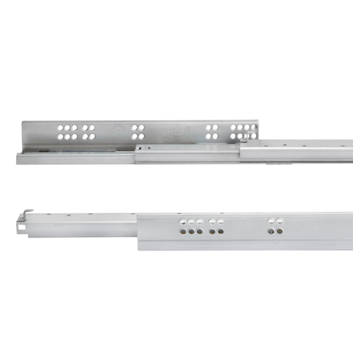 Set glisiere ascunse pentru sertare, extractie totala,cu amortizor si prindere tip carlige, 390 mm [4]