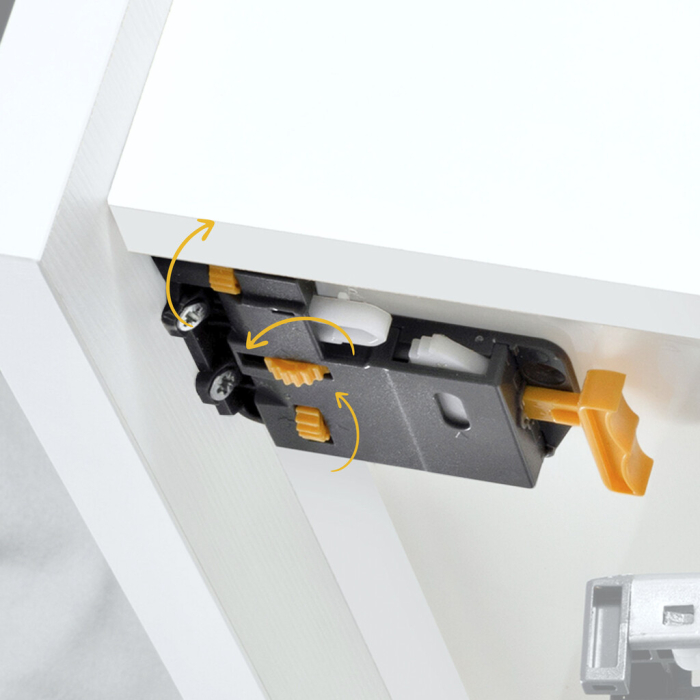 Set glisiere ascunse pentru sertare, extractie totala,cu amortizor si prindere tip carlige, 490 mm [6]