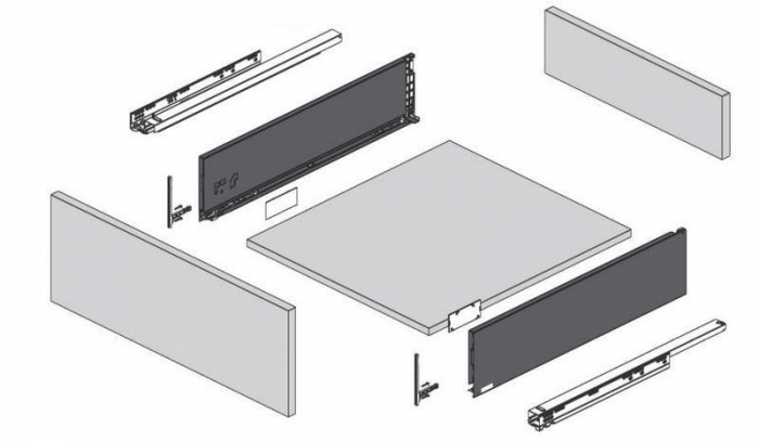 Set sertar Vision Top adancime 450 mm, inaltime 121 mm, finisaj alb [3]