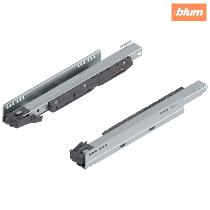 Şina de corp LEGRABOX cu BLUMOTION S, Extragere totală, 40 kg, NL=400 mm, dreapta+stânga, finisaj zincat 750.4001S [1]