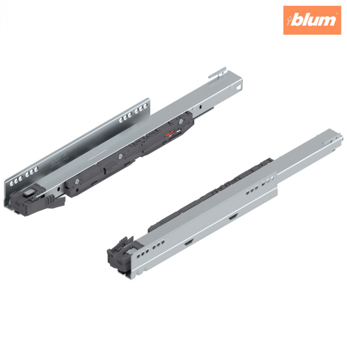 Şina de corp LEGRABOX cu BLUMOTION S, Extragere totală, 40 kg, NL=450 mm, dreapta+stânga, finisaj zincat 750.4501S [1]