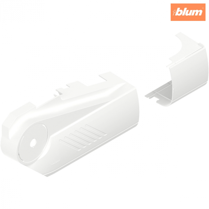 Sistem de ridicare pentru uşă basculantă AVENTOS HS, Capac de acoperire pentru mecanismul de ridicare, striat, stânga, pentru SERVO-DRIVE, finisaj în culoare "Seidenweiss" (alb sidefat) 21S8001 [1]