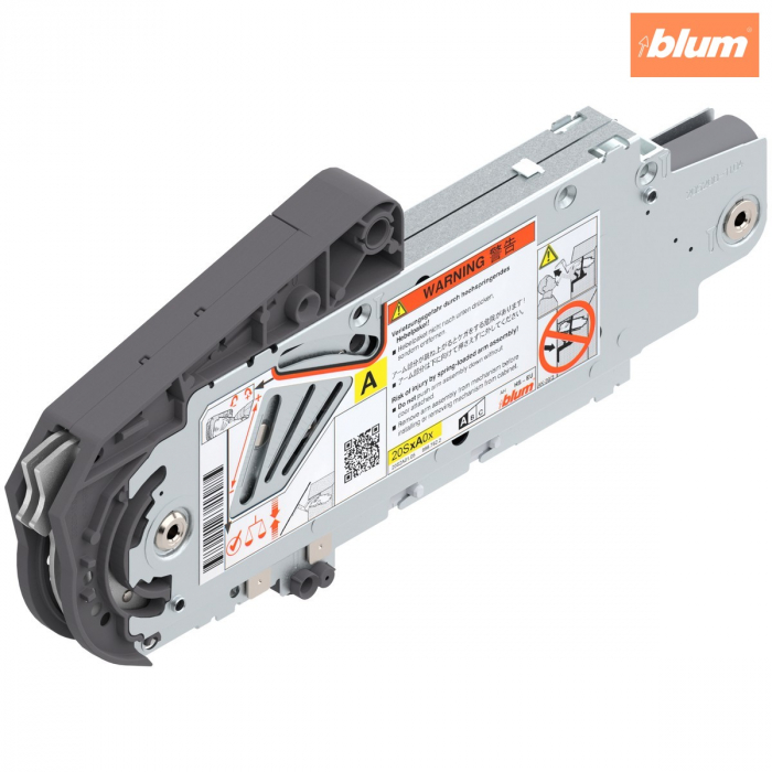 Sistem de ridicare pentru uşă basculantă AVENTOS HS, Mecanism de ridicare, Tip A, prin înşurubare, pentru Potrivit pentru SERVO-DRIVE, finisaj zincat 20S2A01.05KRAFTSP [1]