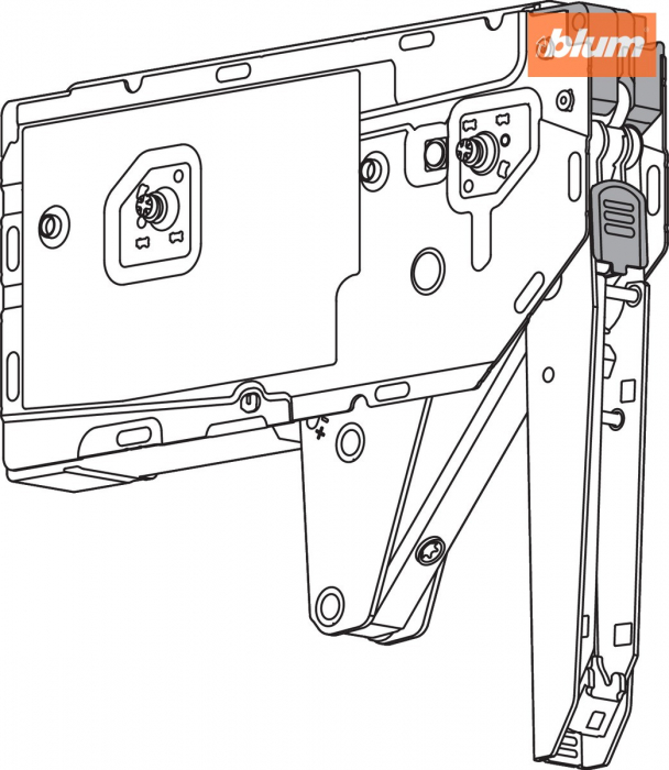 Sisteme de ridicare AVENTOS HK top, Mecanism de ridicare, LF=1730-5200 (la 2 buc.), cu şuruburi SYSTEM, pentru Potrivit pentru SERVO-DRIVE, finisaj zincat 22K2711 [2]
