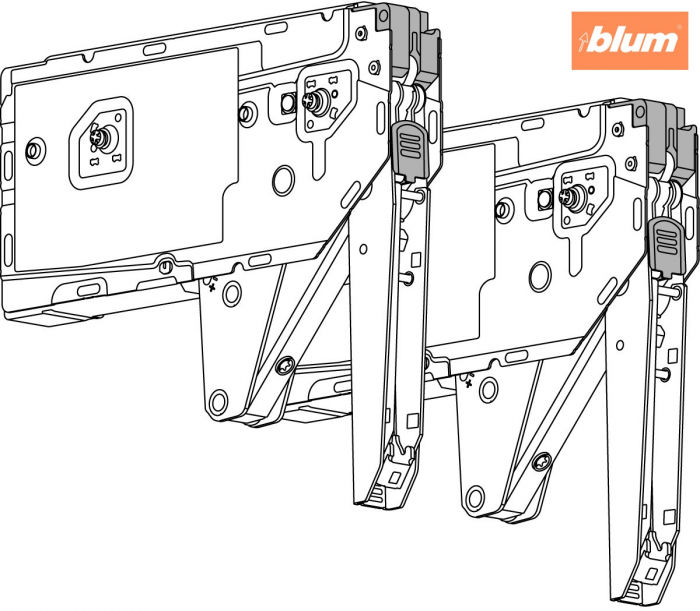 Sisteme de ridicare AVENTOS HK top, Mecanism de ridicare (set), LF=3200-9000 (la 2 buc.), cu şuruburi SYSTEM, pentru Potrivit pentru SERVO-DRIVE, finisaj zincat 22K2910 [2]