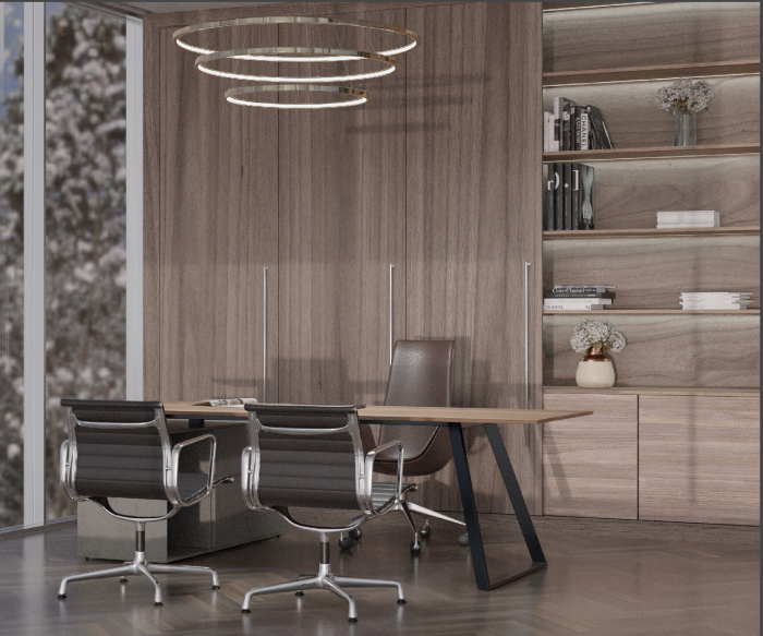Structura pentru masa sau birou HA Side, pentru lungime blat 1600 mm, finisaj negru [4]