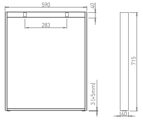 Structura birou HQ 600, pentru lungime blat 2000 mm, finisaj negru [7]
